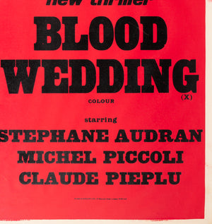 Blood Wedding 1973 Academy Cinema UK Quad Film Poster, Strausfeld - detail
