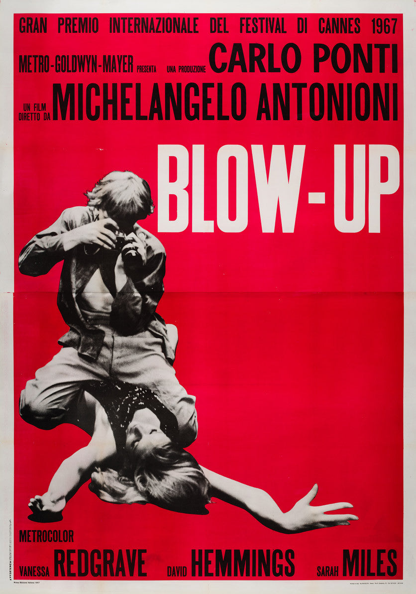 Original Blow-up 1967 Italian 4 Folgio Film Movie Poster