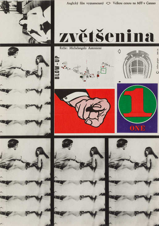 Blow-up 1968 Czech A3 Film Movie Poster, Milan Grygar