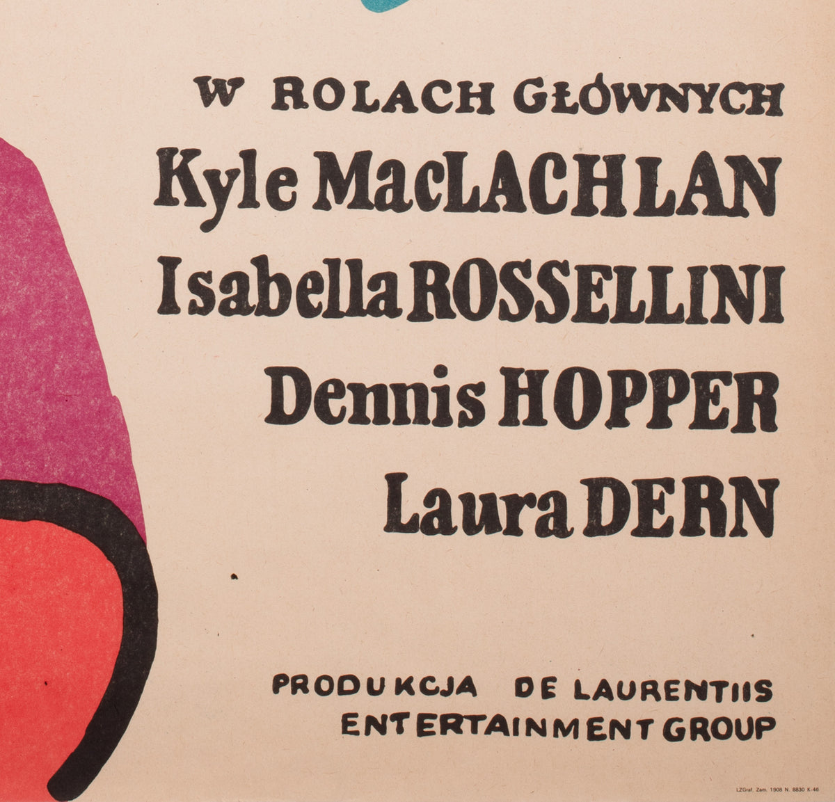 Blue Velvet 1987 Polish B1 Film Movie Poster, Jan Mlodozeniec - detail  Edit alt text