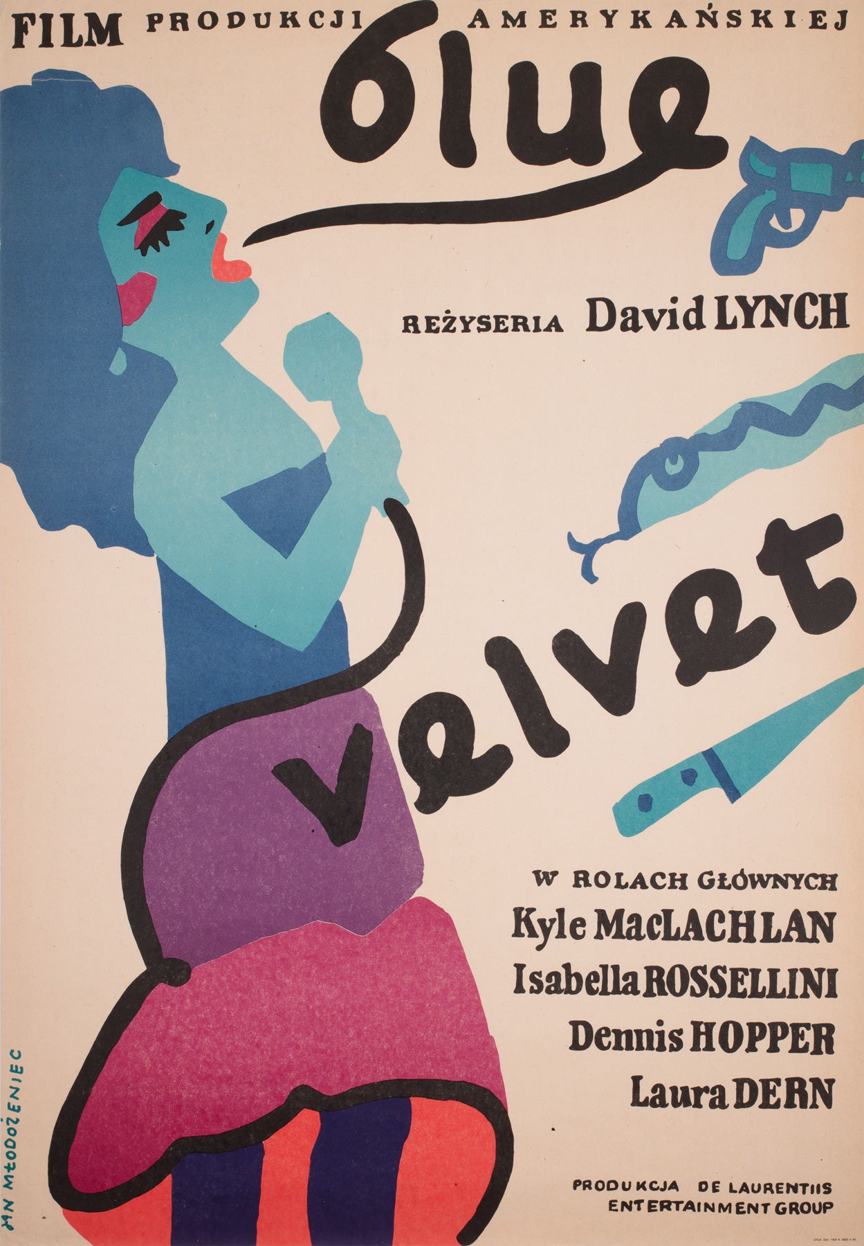 Blue Velvet 1987 Polish B1 Film Movie Poster, Jan Mlodozeniec