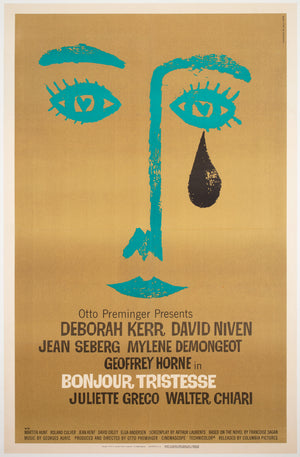 Bonjour Tristesse 1958 US 1 Sheet original film movie poster Bass
