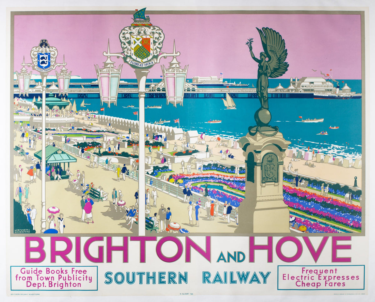 Brighton &amp; Hove Travel Poster, 1938 Kenneth Denton Shoesmith