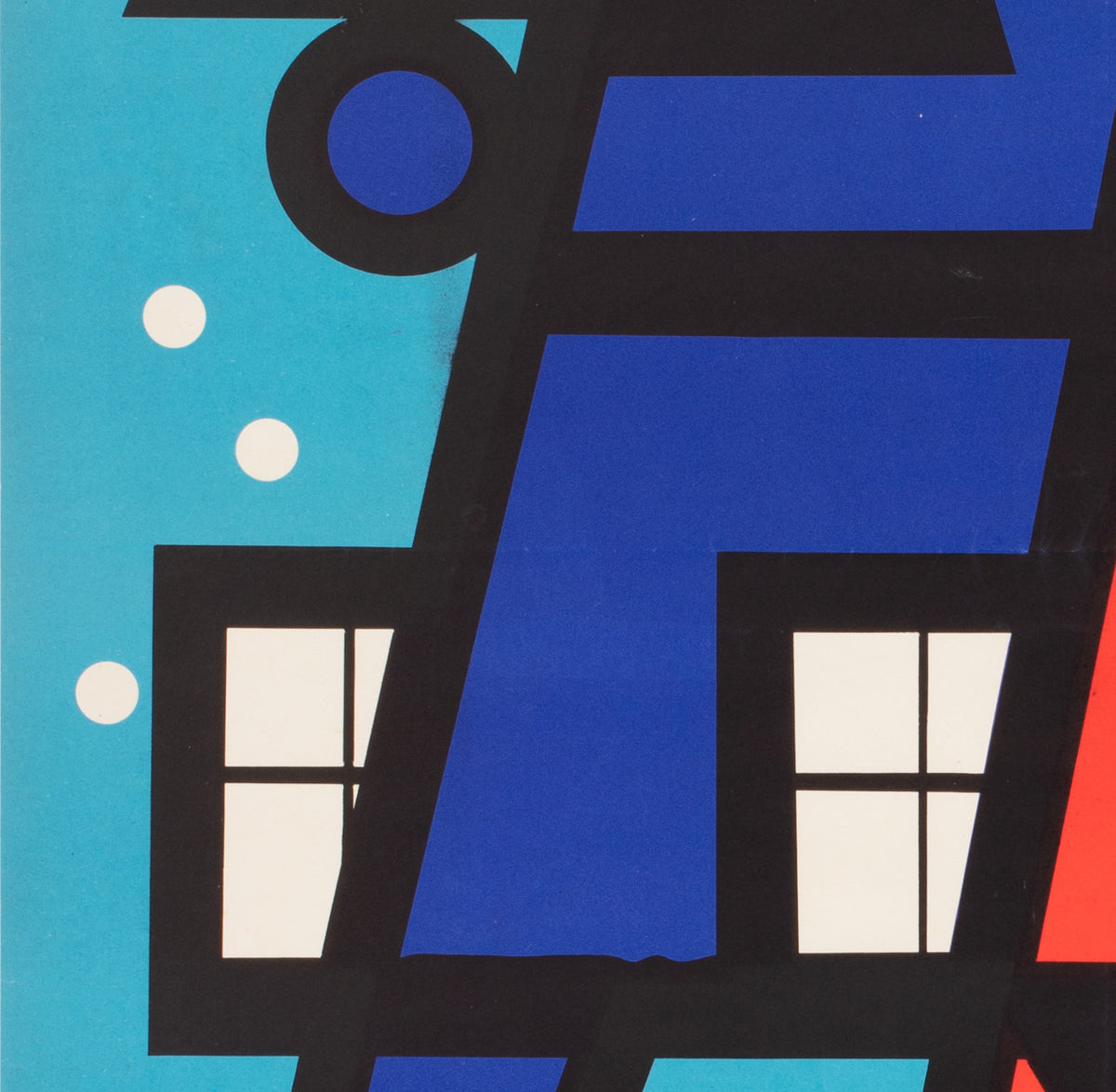 Bring Joy 1965 Christmas Shopping Hungarian Advertising Poster, Sandor Lengyel - detail