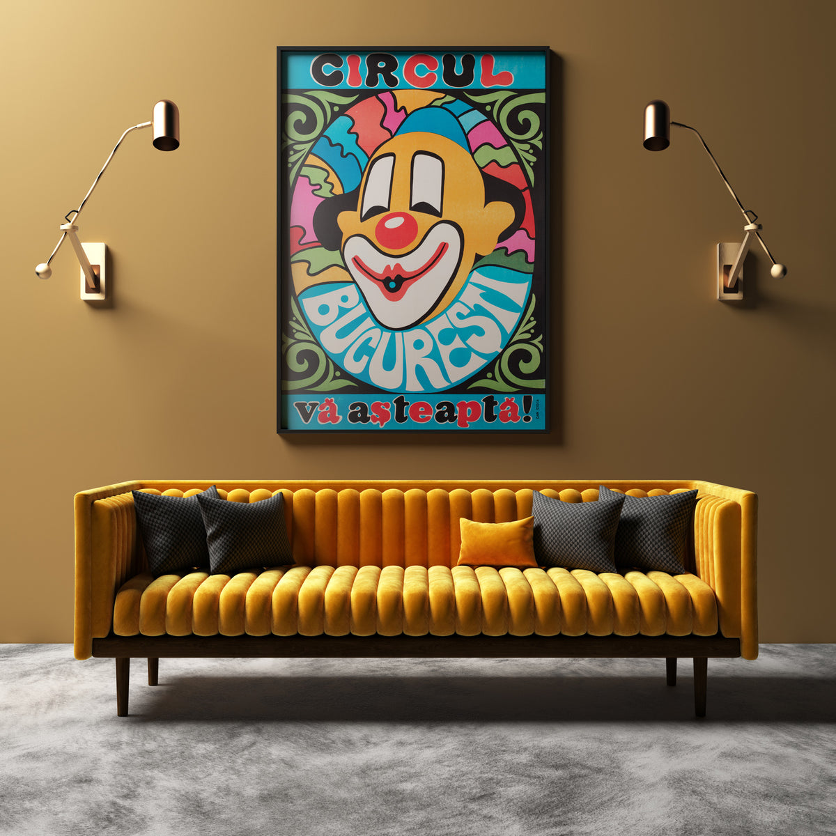 Bucharest Clown 1974 Romanian Circus poster, Cioca