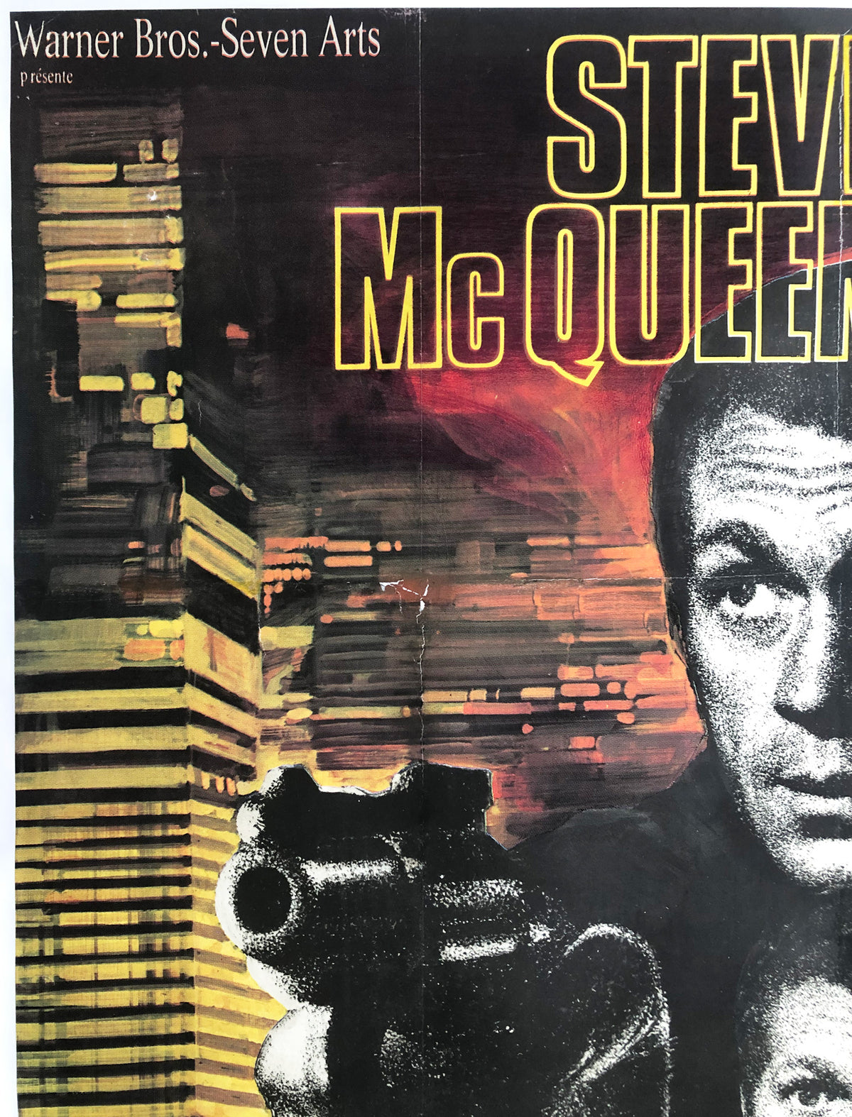 Bullitt 1968 French Grande Film Poster, Saukoff - detail
