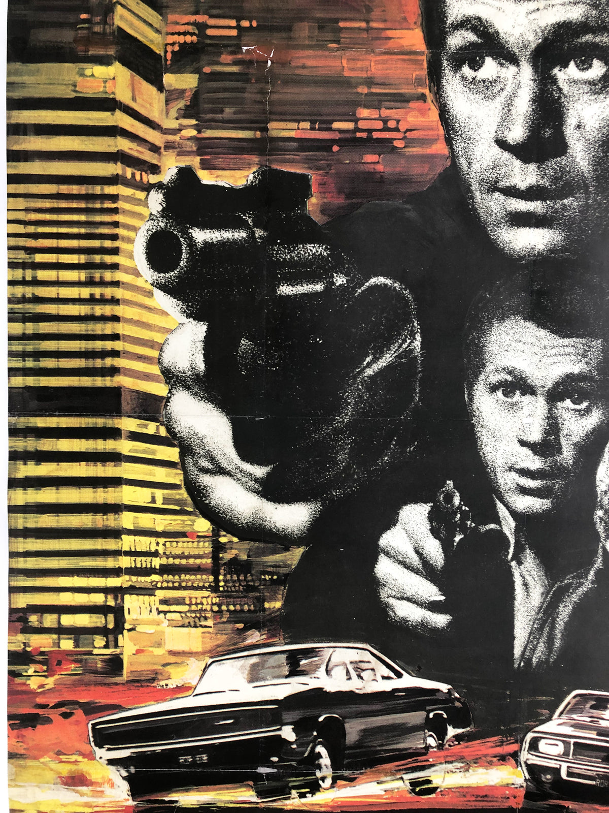 Bullitt 1968 French Grande Film Poster, Saukoff - detail