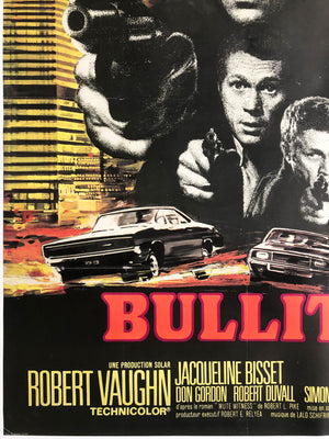 Bullitt 1968 French Grande Film Poster, Saukoff - detail