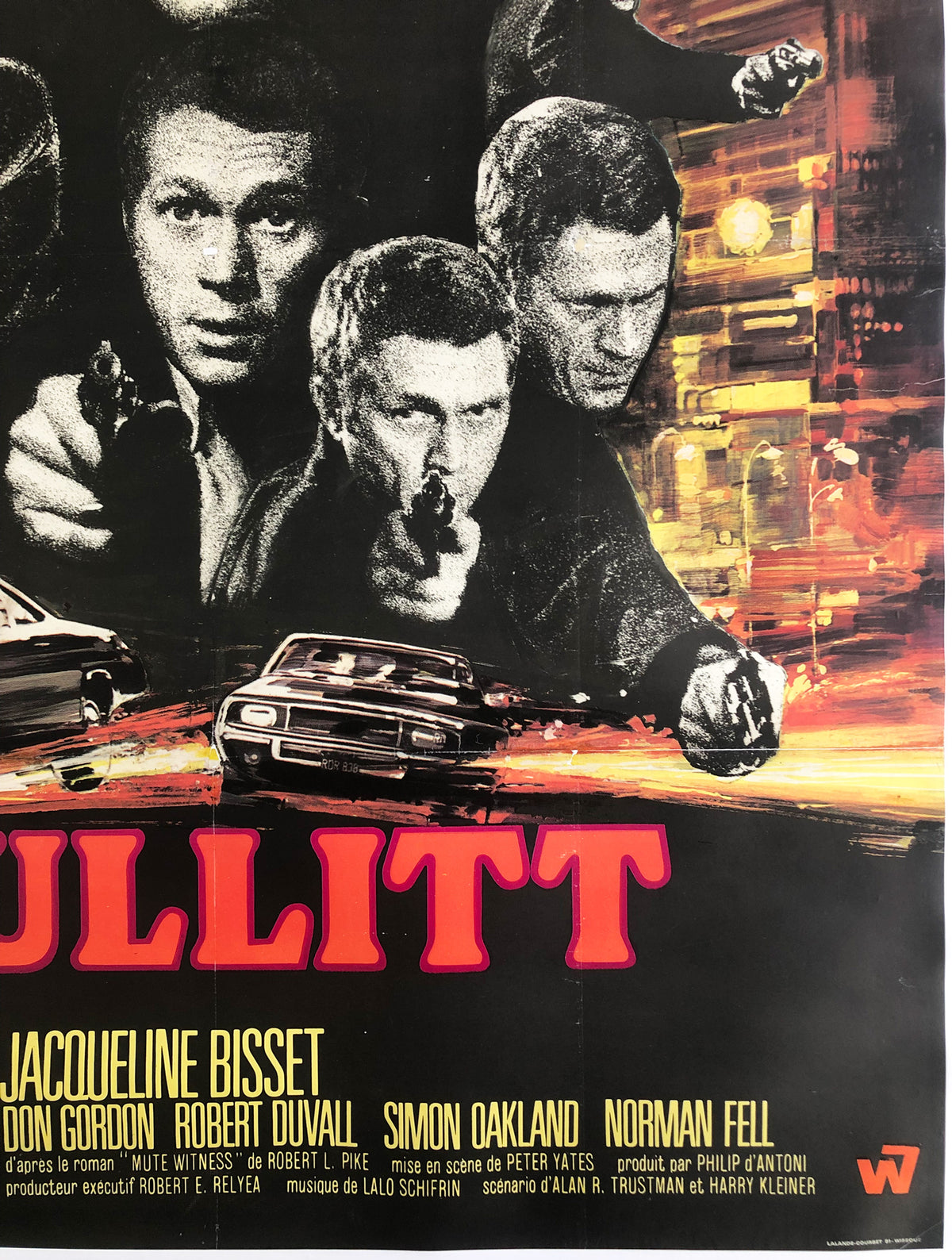 Bullitt 1968 French Grande Film Poster, Saukoff - detail