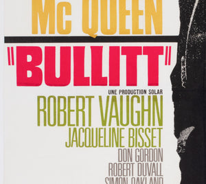 Bullitt 1968 French Moyenne Film Movie Poster, Michel Landi - detail