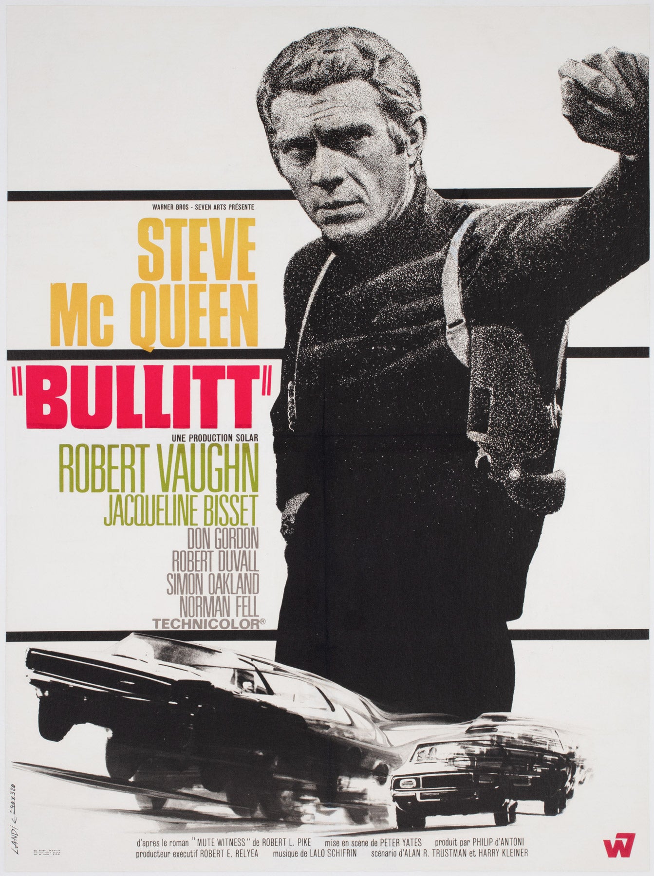 Bullitt 1968 French Moyenne Film Movie Poster, Michel Landi
