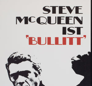 Bullitt 1968 German A1 Film Poster, Scharl - detail