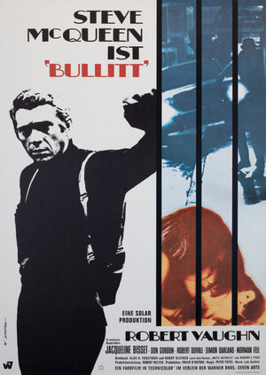 Bullitt 1968 German A1 Film Poster, Scharl