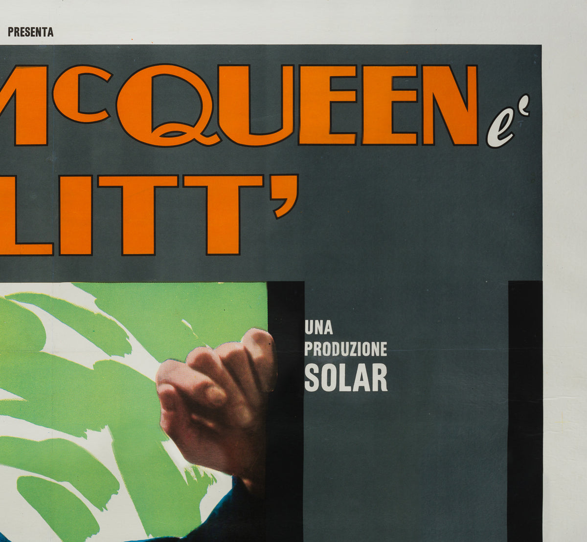 Bullitt 1968 Italian 4 Fogloi Film Poster, Renato Ferrini - detail