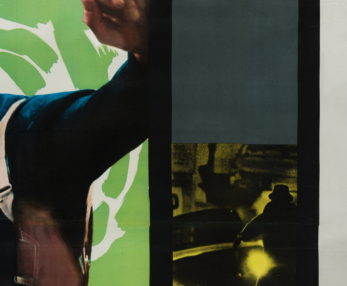 Bullitt 1968 Italian 4 Fogloi Film Poster, Renato Ferrini - detail