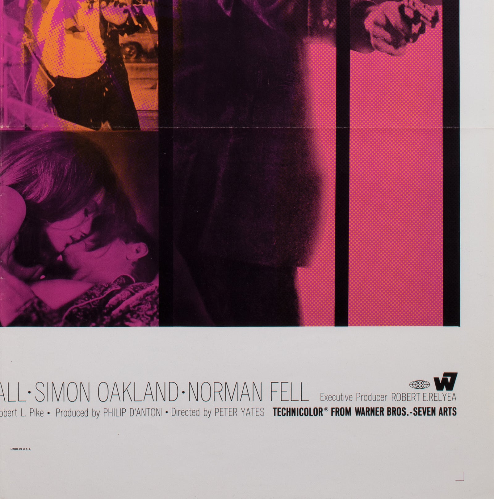 Bullitt 1968 US International 1 Sheet Film Movie Poster, Steve McQueen - detail