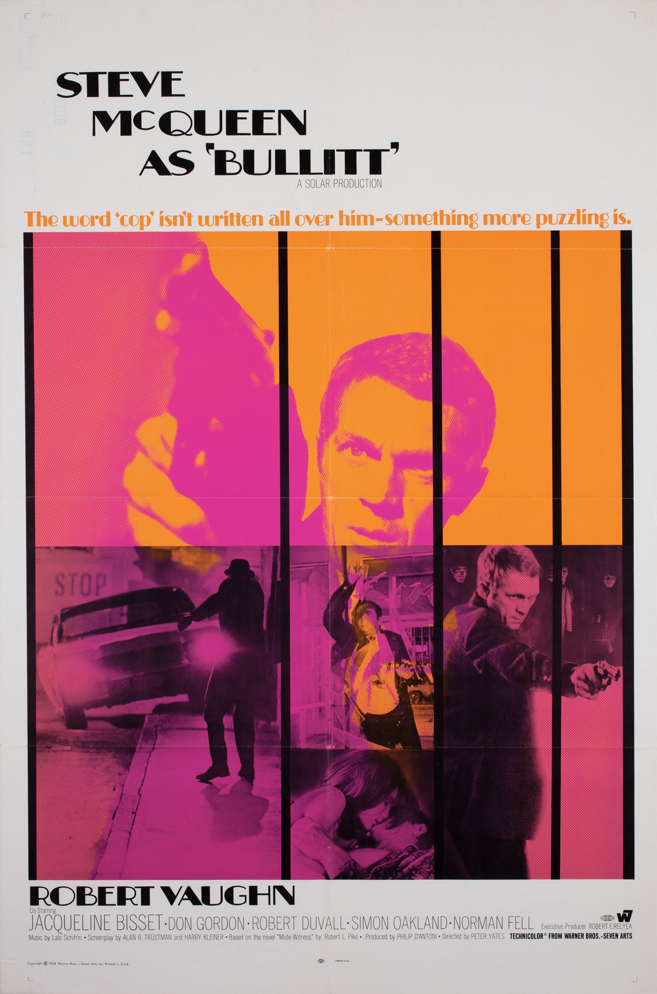 Bullitt 1968 US International 1 Sheet Film Movie Poster, Steve McQueen