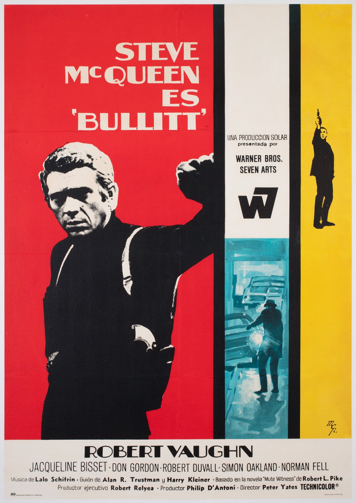 Bullitt 1969 Spanish 1 Sheet Film Poster