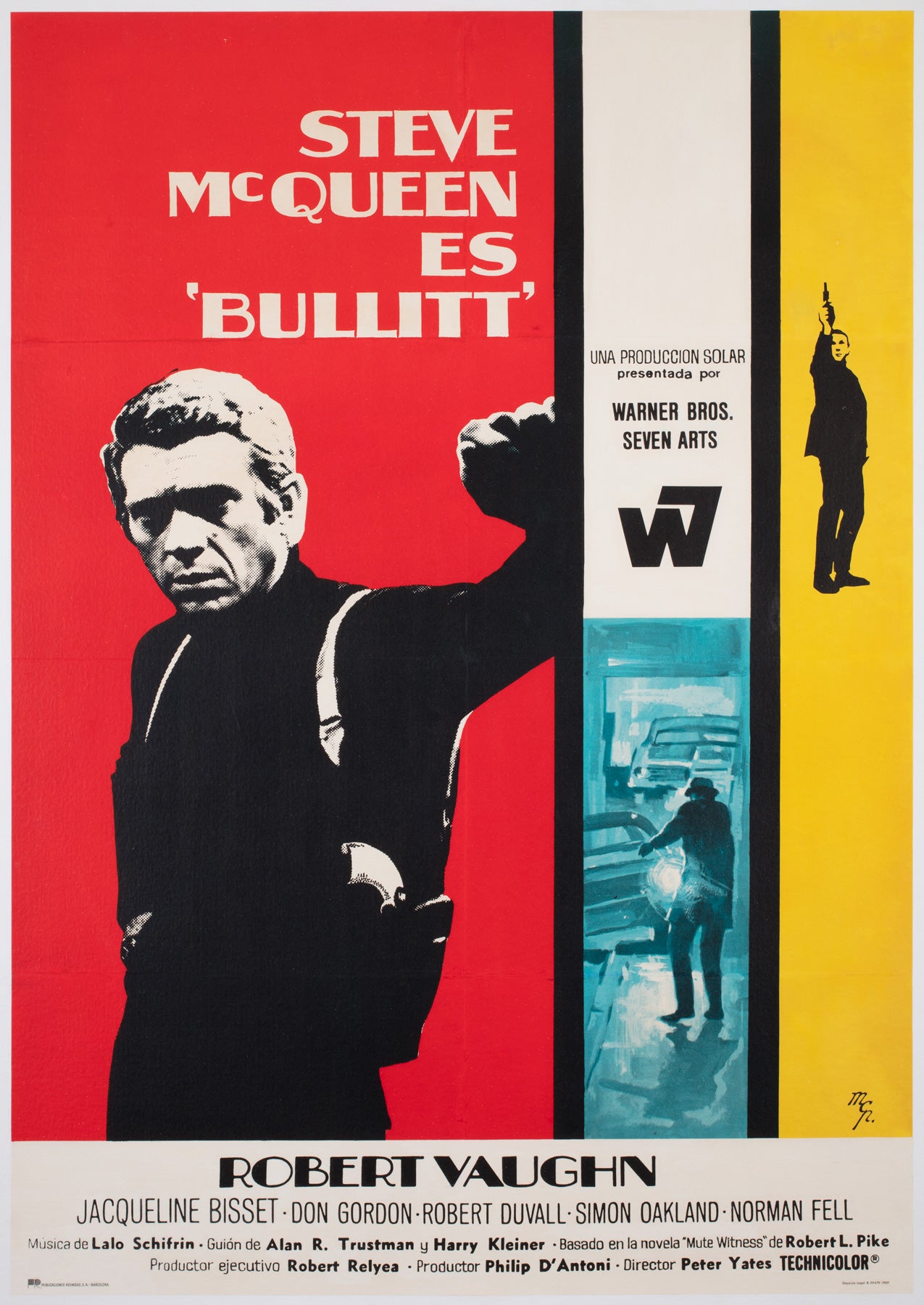 Bullitt 1969 Spanish 1 Sheet Film Poster