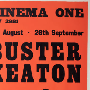 Buster Keaton Summer Season 1970s Academy Cinema UK Quad Film Poster, Strausfeld - detail