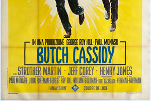 Butch Cassidy and the Sundance Kid 1970s Italian 4 Foglio film movie poster, Piero Ermanno Iaia - detail
