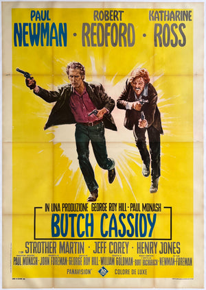 Butch Cassidy and the Sundance Kid 1970s Italian 4 Foglio film movie poster, Piero Ermanno Iaia