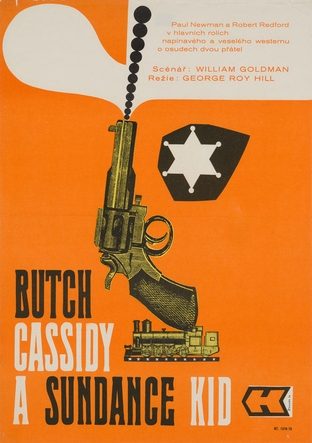 Butch Cassidy and the Sundance Kid 1970 original Czech film poster