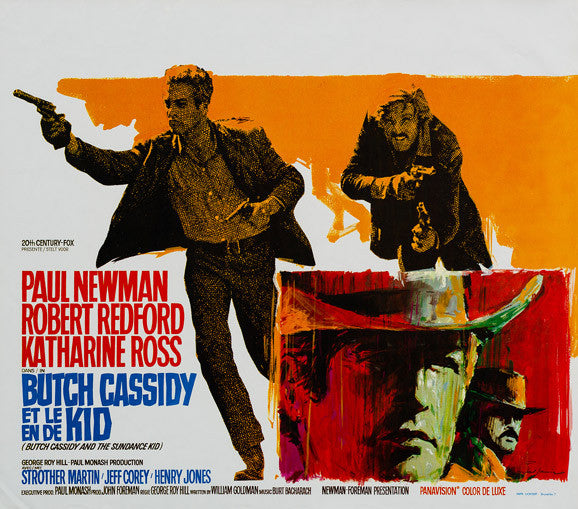Butch Cassidy and the Sundance Kid 1969 original Belgian film movie poster