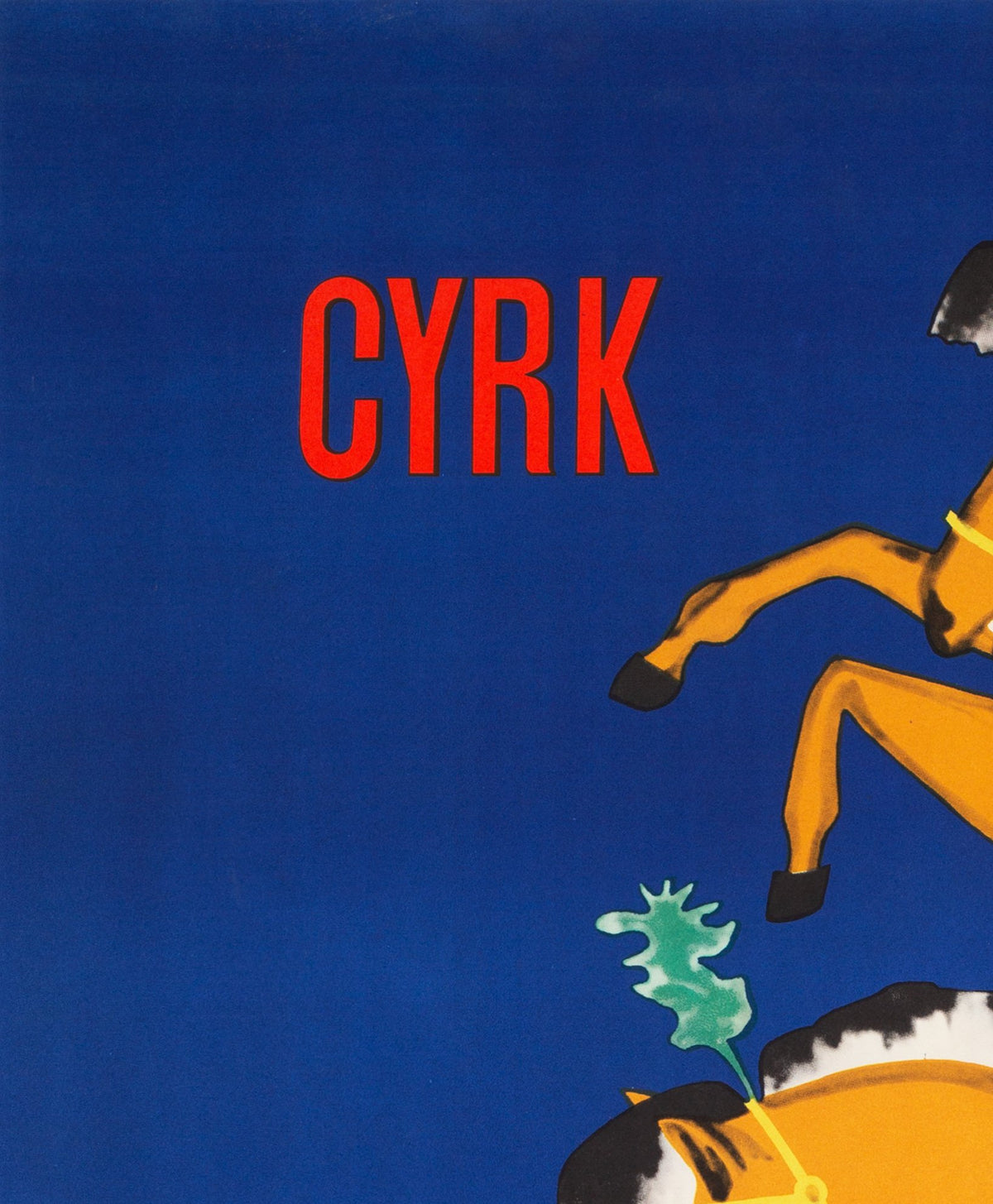 CYRK Bowing Horses 1965 Polish Circus Poster, Penciak - detail