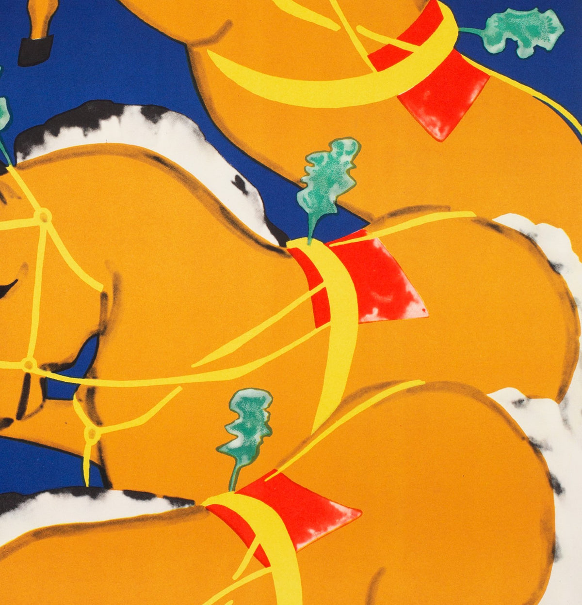 CYRK Bowing Horses 1965 Polish Circus Poster, Penciak - detail