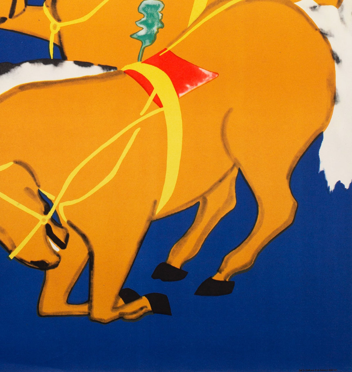 CYRK Bowing Horses 1965 Polish Circus Poster, Penciak - detail