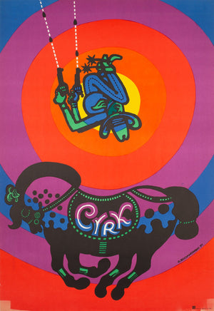 CYRK Circus Cowboy Acrobat R1976 Polish Circus Poster, Bocianowski