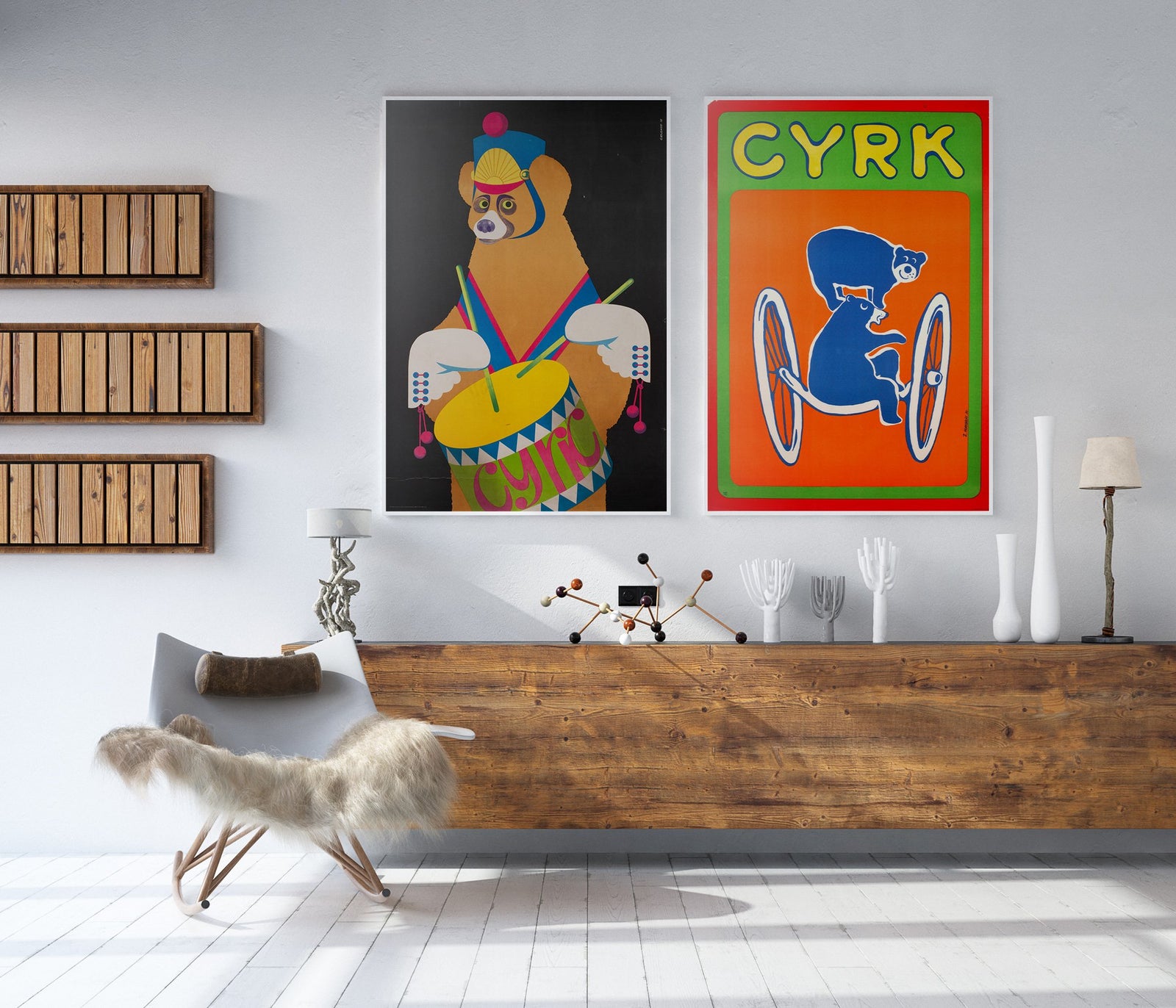 CYRK Traveling Bears 1970 Polish Circus Poster, Horodecki