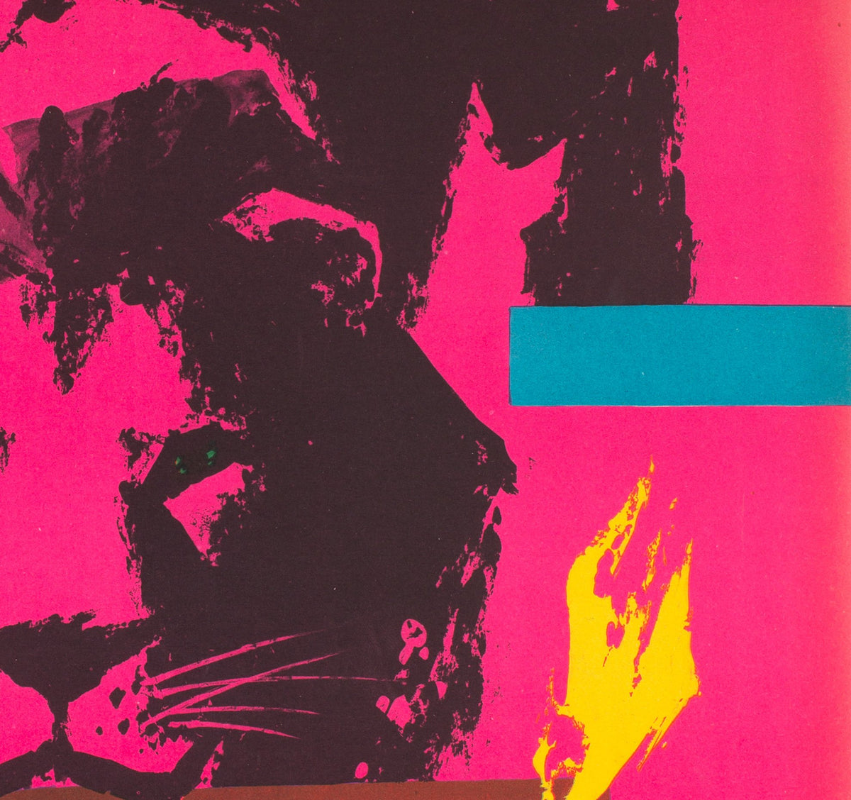 CYRK Fire Carrying Lion 1962 Polish Circus Poster, Chmielewski - detail