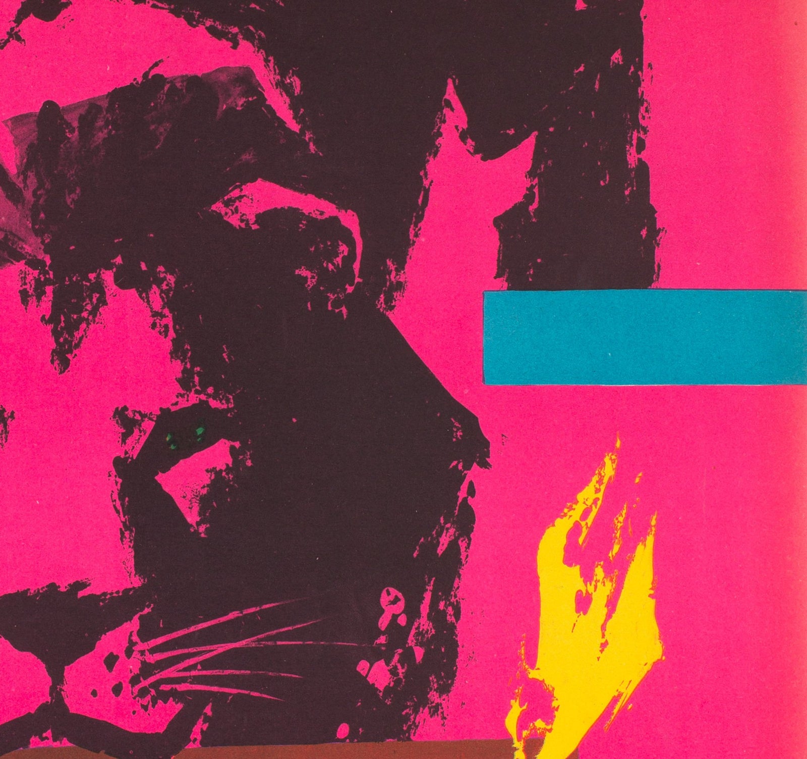 CYRK Fire Carrying Lion 1962 Polish Circus Poster, Chmielewski - detail