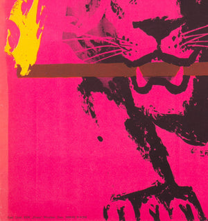 CYRK Fire Carrying Lion 1962 Polish Circus Poster, Chmielewski - detail