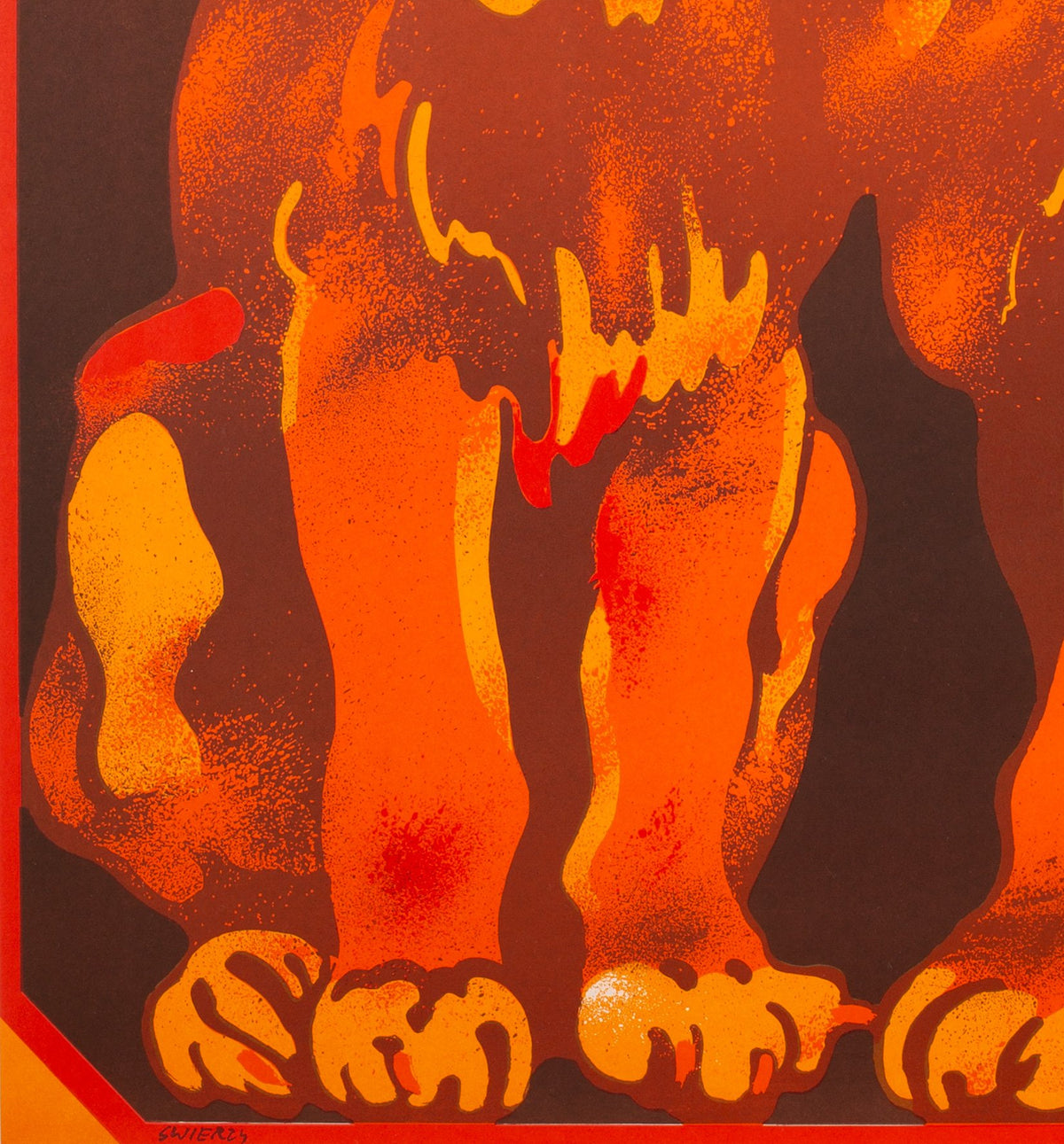 CYRK Lion Lovers 1975 Polish Circus Poster, Swierzy - detail