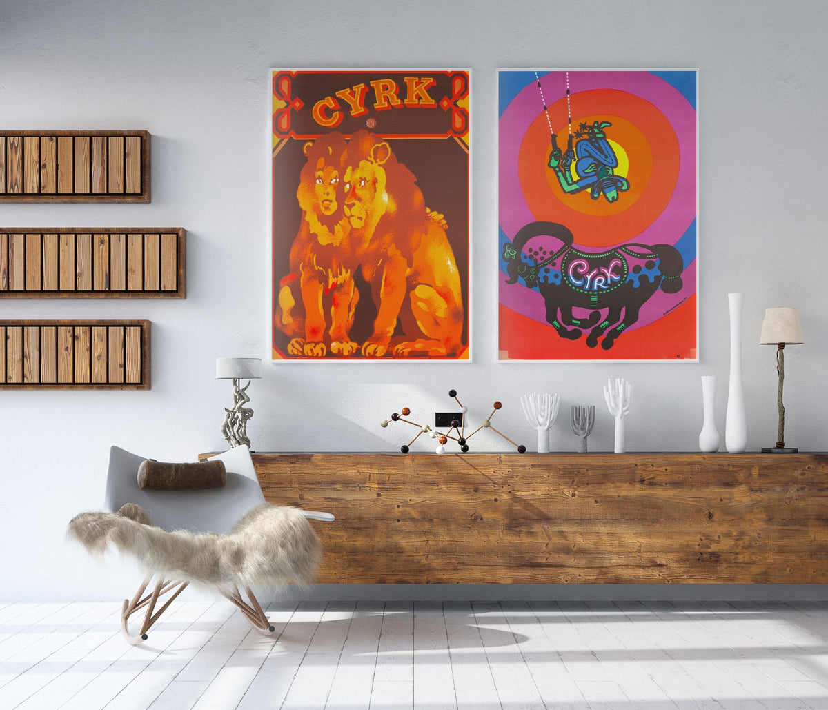 CYRK Lion Lovers 1975 Polish Circus Poster, Swierzy
