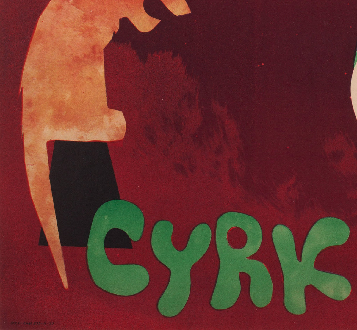 CYRK Lion Tamer 1960s Polish Circus Poster, Srokowski - detail