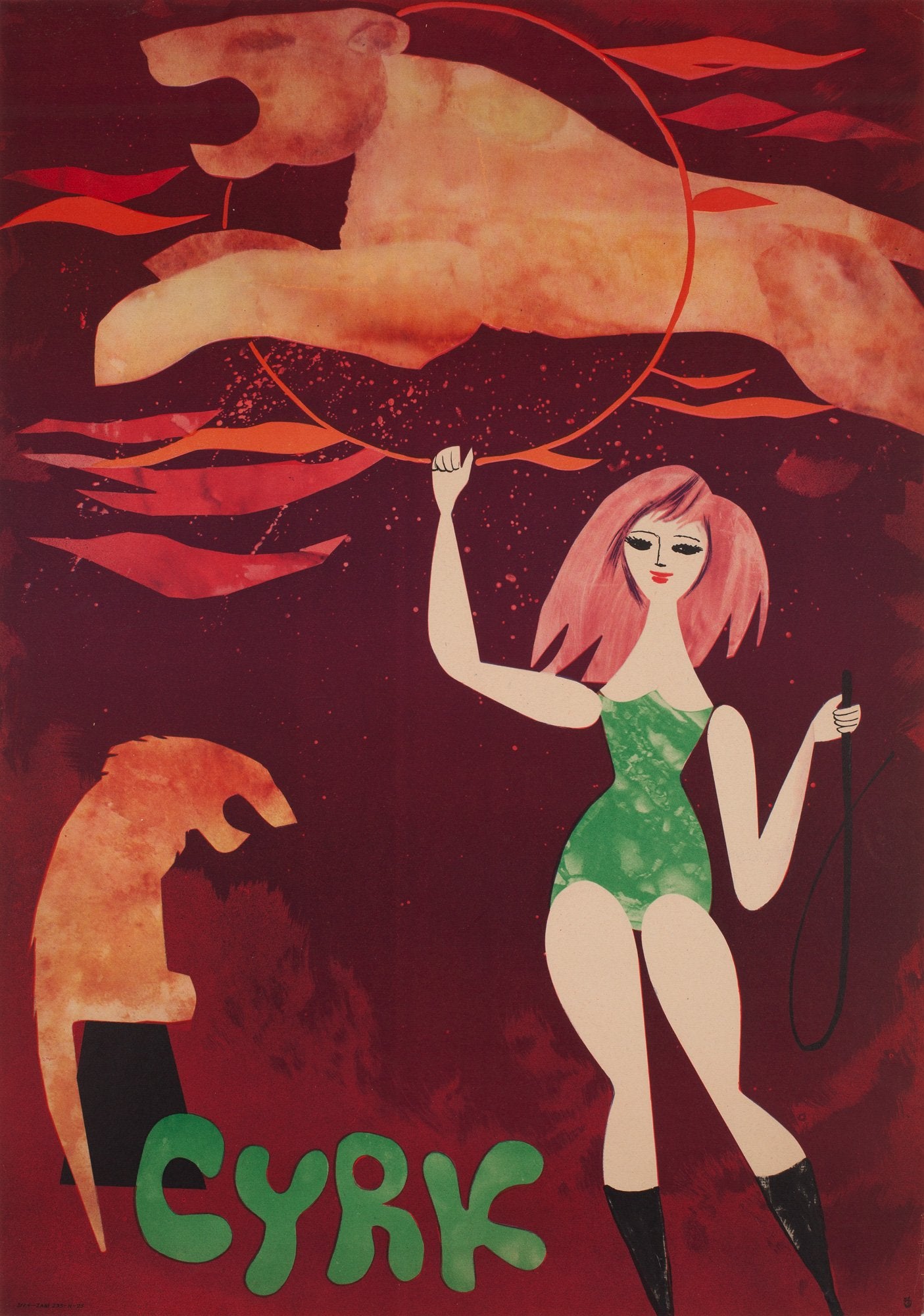 CYRK Lion Tamer 1960s Polish Circus Poster, Srokowski