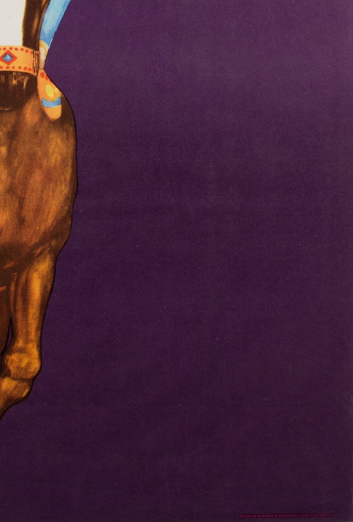 Polish CYRK Poster - Horse Riding Acrobat R1982, Urbaniec - detail