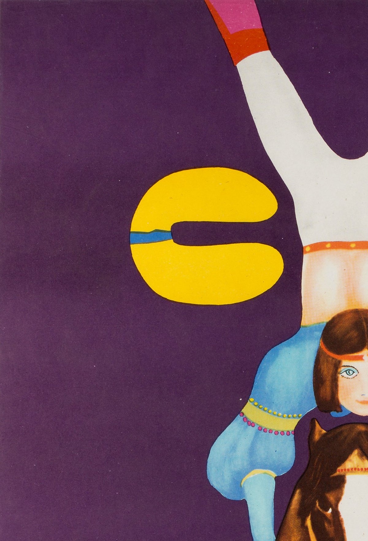 Polish CYRK Poster - Horse Riding Acrobat R1982, Urbaniec - detail