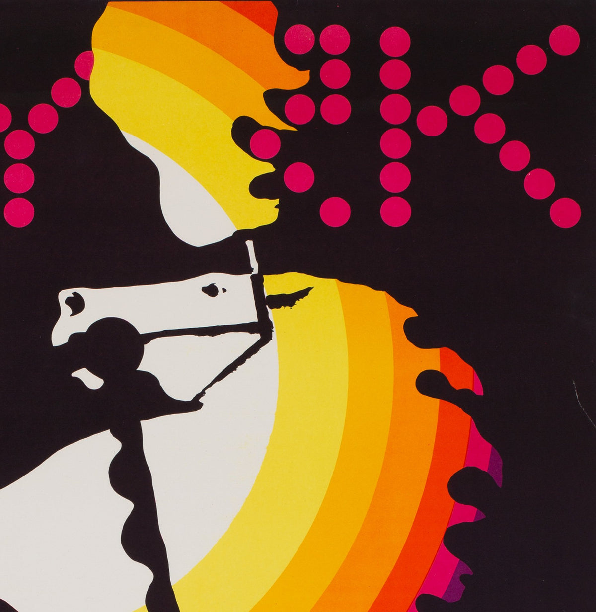 CYRK Horse Rearing 1969 Polish Circus Poster, Janowski - detail