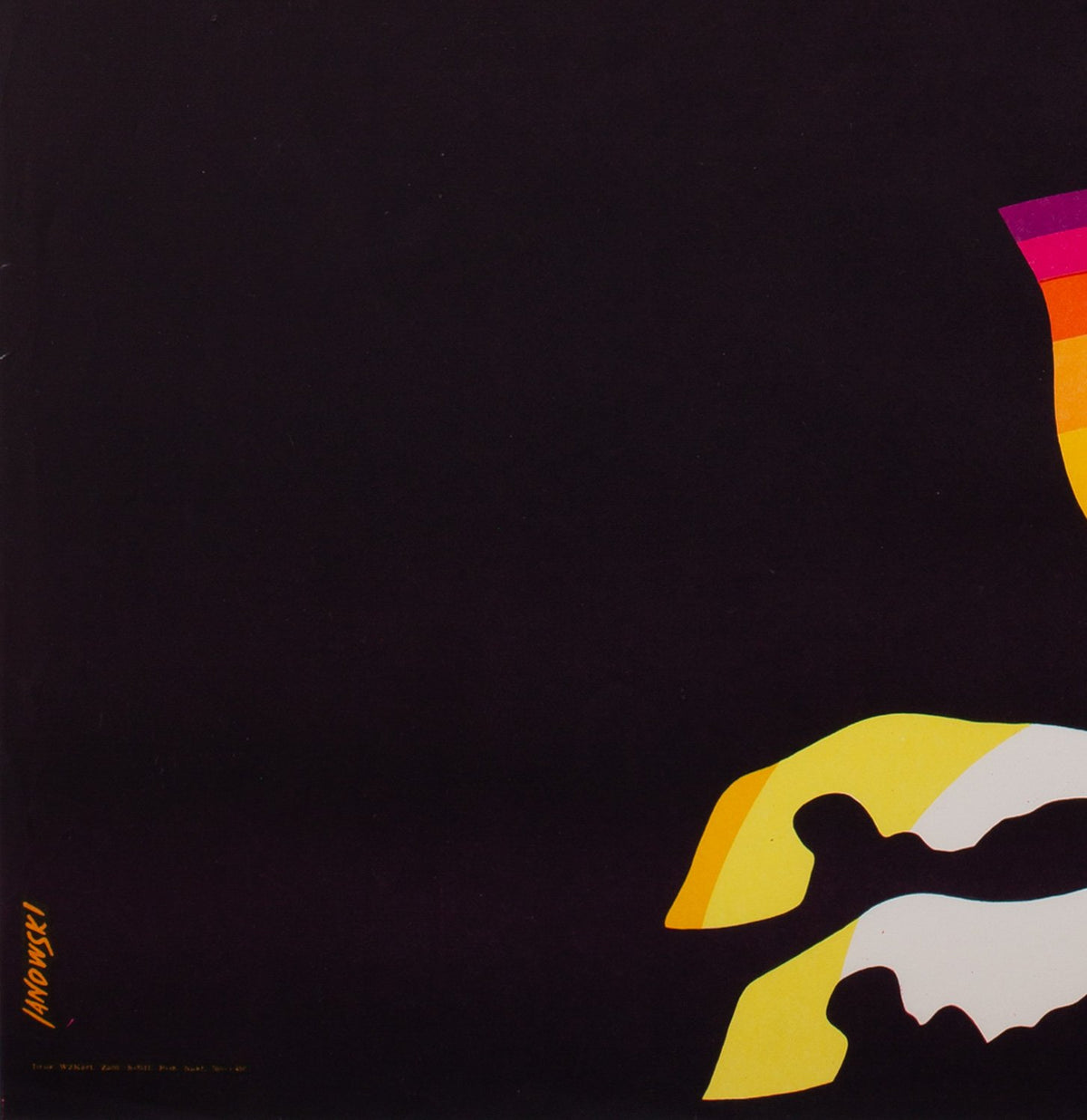 CYRK Horse Rearing 1969 Polish Circus Poster, Janowski - detail