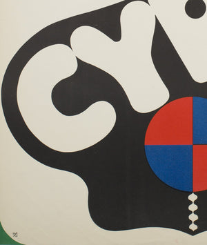 Original 1971 Polish CYRK (circus) Poster - Ball Balancing Seal by Treutler - detail