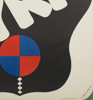 Original 1971 Polish CYRK (circus) Poster - Ball Balancing Seal by Treutler - detail
