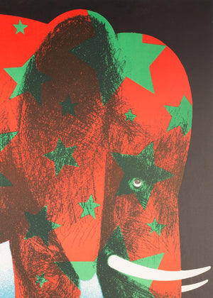 CYRK Star Elephant 1974 Polish Circus Poster, Wasilewski - detail