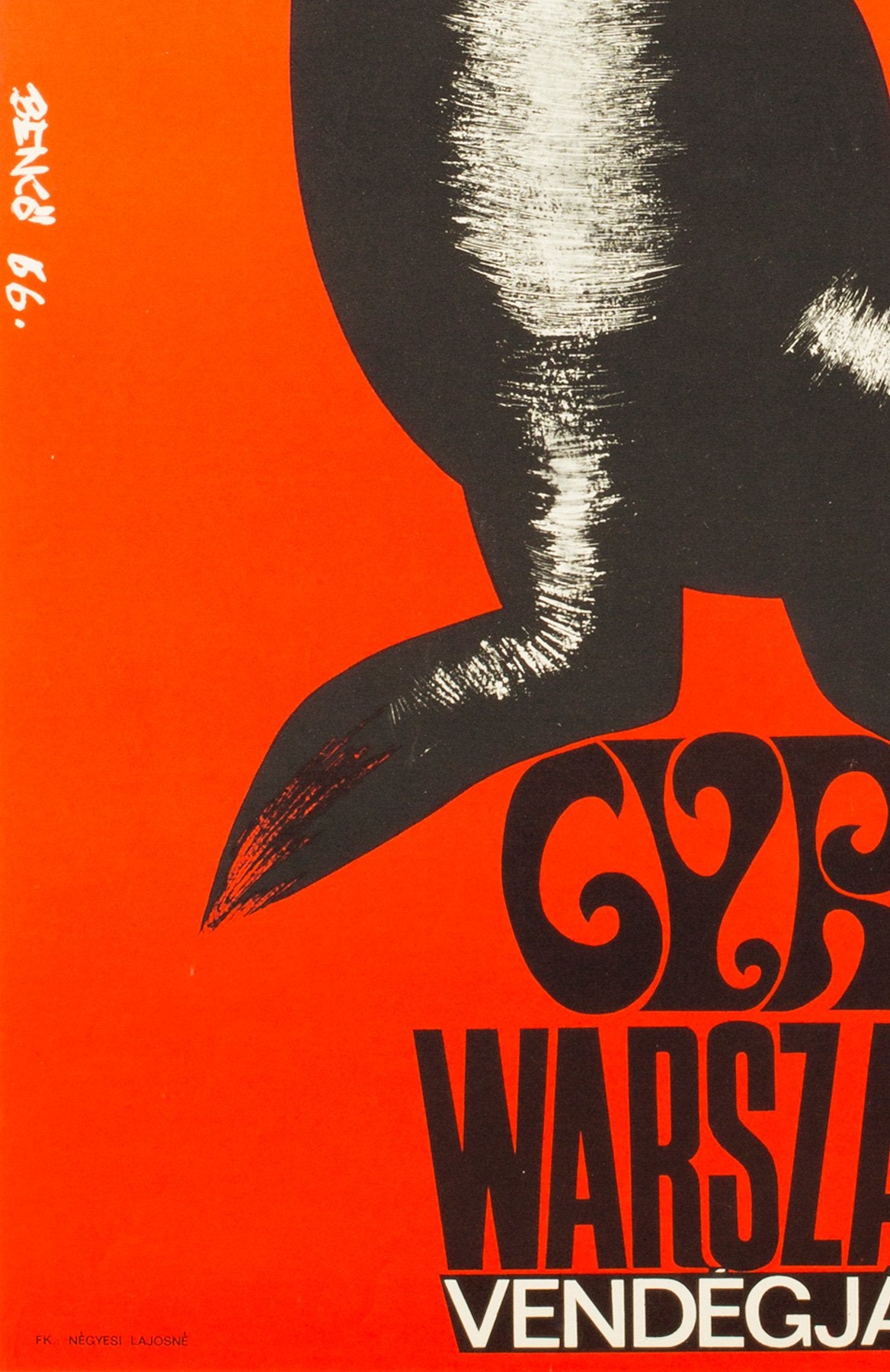 Hungarian CYRK Poster-  1966 Ball Balancing Seal, Sandor - detail