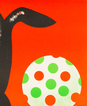 Hungarian CYRK Poster-  1966 Ball Balancing Seal, Sandor - detail
