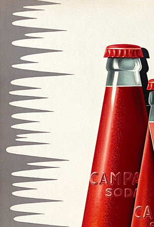 Campari Soda 1950 Vintage Italian Alcohol Adversting Poster, Giovanni Mingozzi - detail